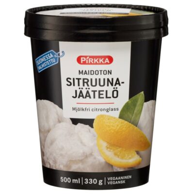 Pirkka maidoton sitruunajäätelö 500ml/330g