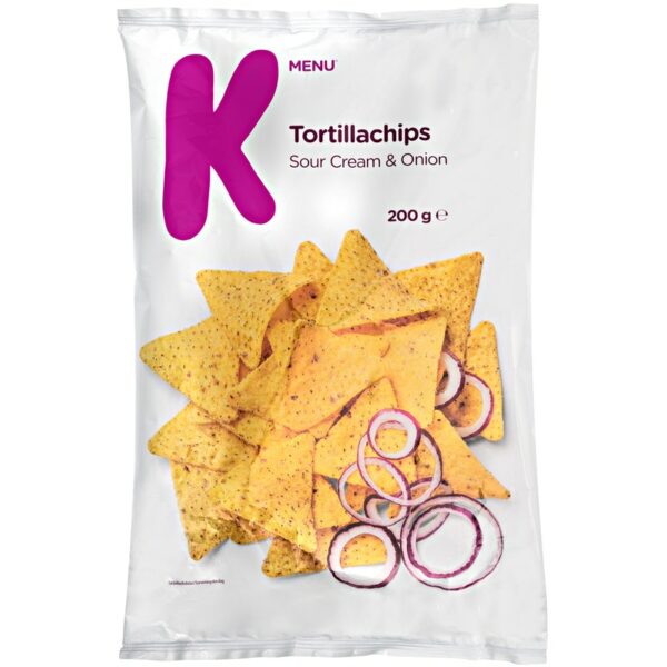 K-Menu tortillachips sour cream & onion 200g