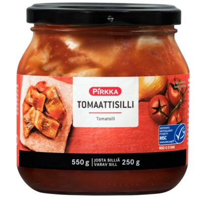 Pirkka tomaattisilli 550g/250g MSC