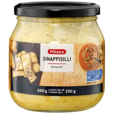 Pirkka sinappisilli 550g/250g MSC