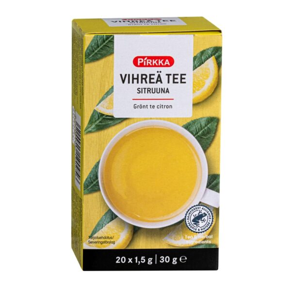 Pirkka tee vihreä sitruuna 20pss/30g RFA