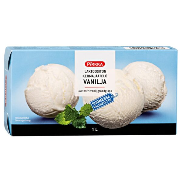 Pirkka laktoositon kermajäätelö vanilja 1l