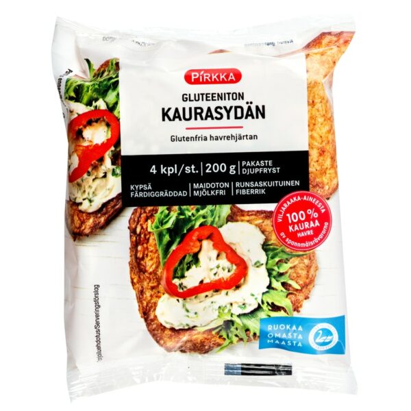 Pirkka gluteeniton kaurasydän 4kpl/200g pakaste