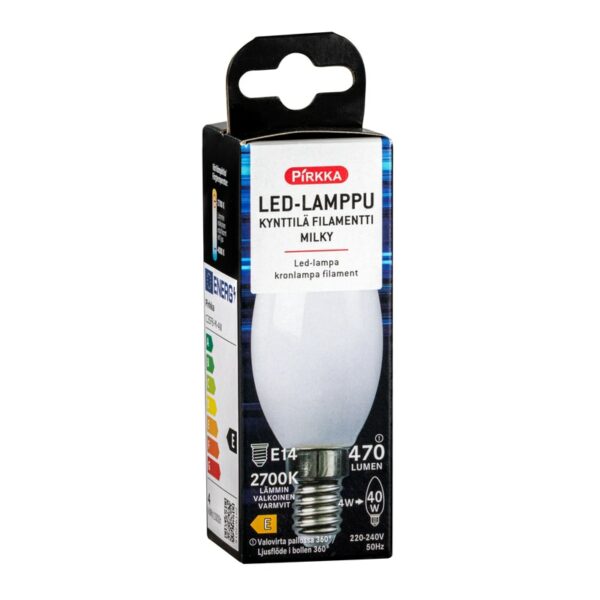 Pirkka led-lamppu kynttilä E14 470lm fil