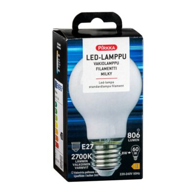 Pirkka LED vakio E27 806lm milky 2700K