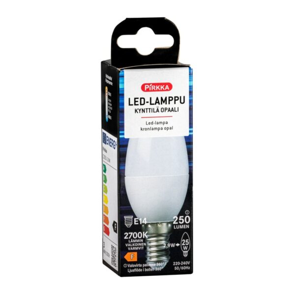 Pirkka led-lamppu kynttilä E14 250lm opa