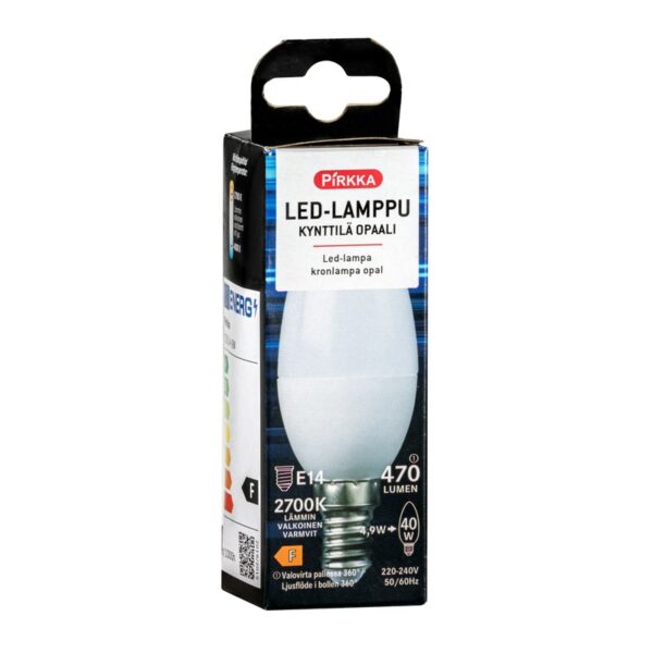 Pirkka LED kynttilä E14 470lm opal 2700K