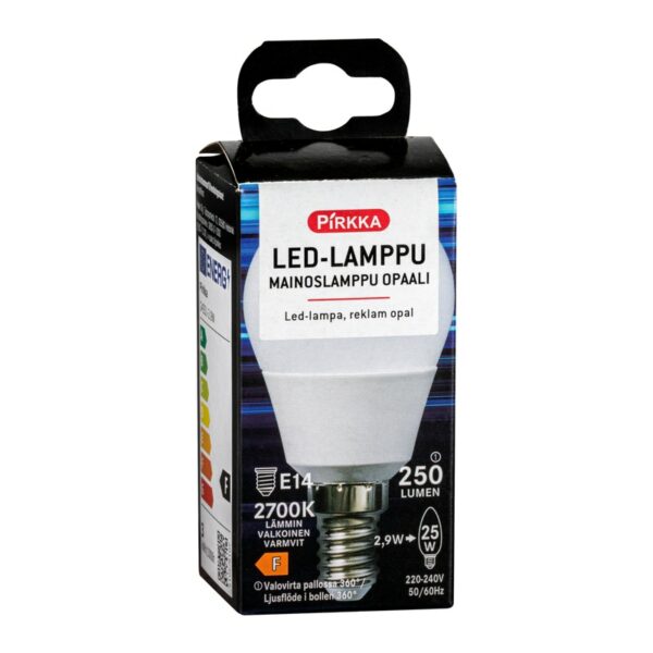 Pirkka led mainoslamppu E14 270lm opaali