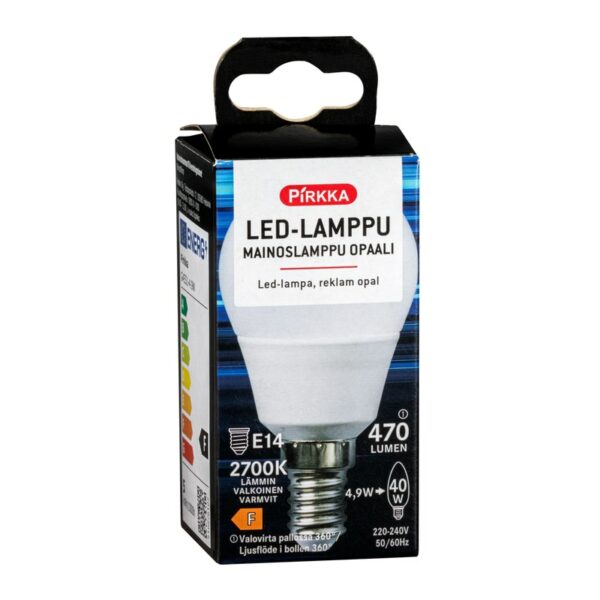 Pirkka led mainoslamppu E14 470lm opaali