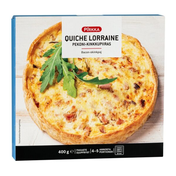 Pirkka quiche lorraine pekoni-kinkkupiiras 400g pakaste