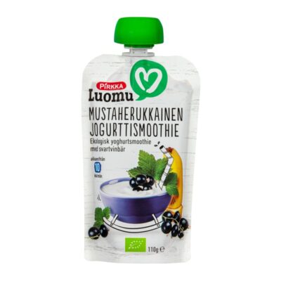 Pirkka Luomu mustaherukkainen jogurttismoothie 110g 10kk