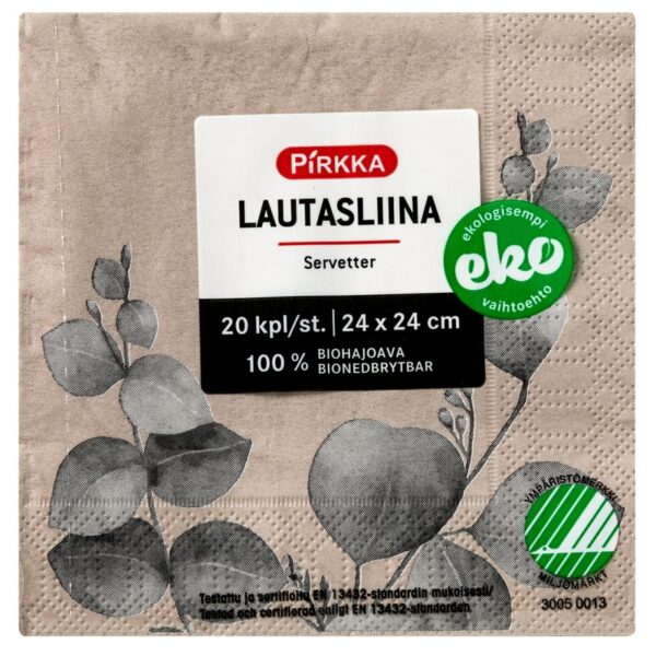 Pirkka Eko lautasliina 20kpl/24cm