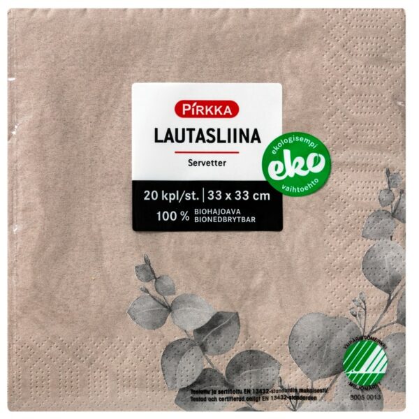 Pirkka Eko lautasliina 20kpl/33cm