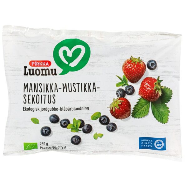 Pirkka Luomu mansikka-mustikkasekoitus 250g pakaste