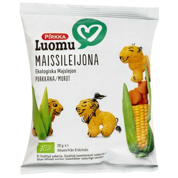 Pirkka Luomu maissileijona 20g 8kk porkkana