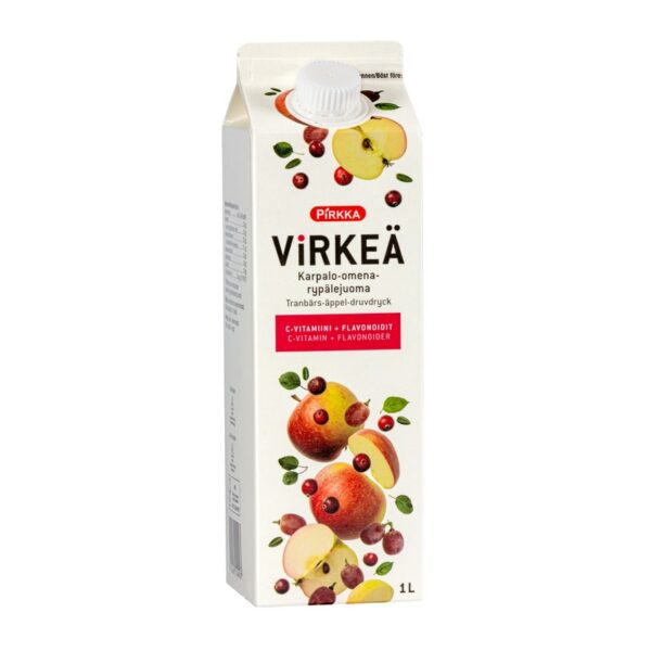 Pirkka Virkeä karpalo-omena-rypälejuoma C-vitamiini + flavonoidit 1l