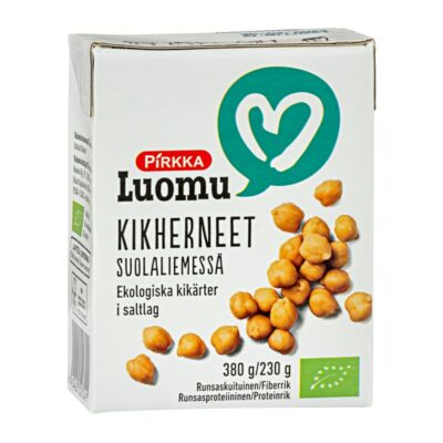 Pirkka Luomu kikherneet suolaliemessä 380g/230g