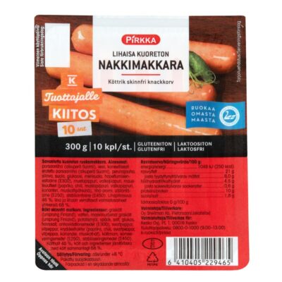 Pirkka lihaisa kuoreton nakkimakkara 300g