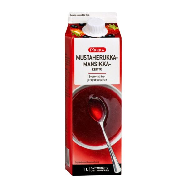 Pirkka mustaherukka-mansikkakeitto 1l