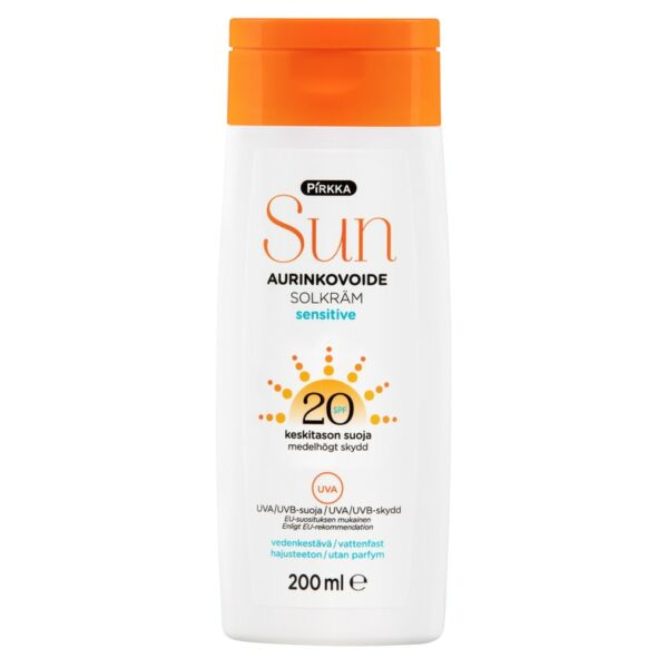 Pirkka Sun aurinkovoide sensitive SPF20 200ml