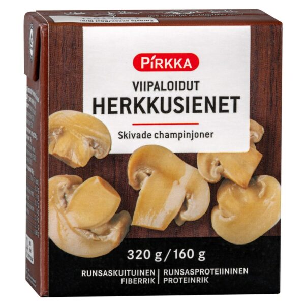 Pirkka viipaloidut herkkusienet 320g/160g