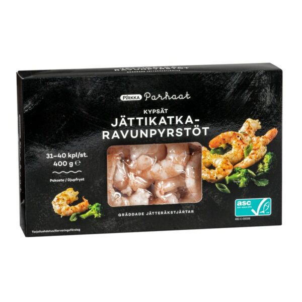 Pirkka Parhaat kypsät jättikatkaravunpyrstöt 31- 40 kpl 400g ASC pakaste