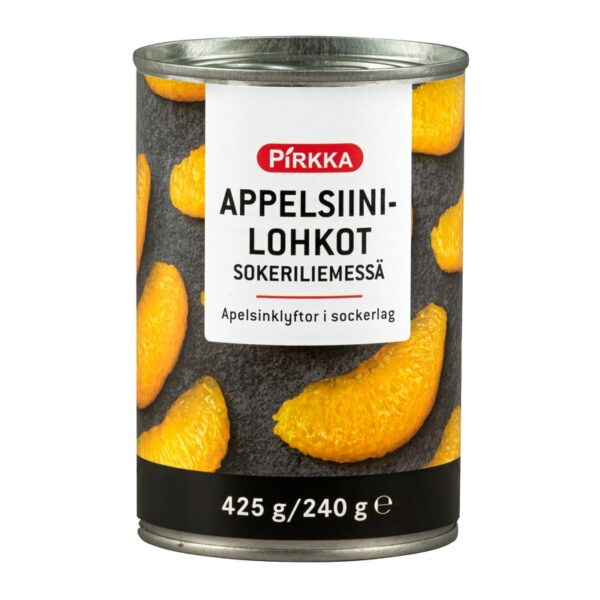 Pirkka appelsiinilohkot sokeriliemessä 425g/240g