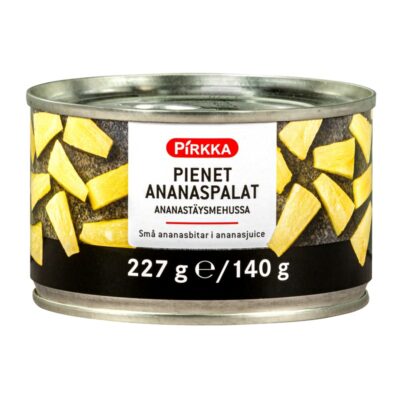 Pirkka pienet ananaspalat ananastäysmehussa 227g/140g