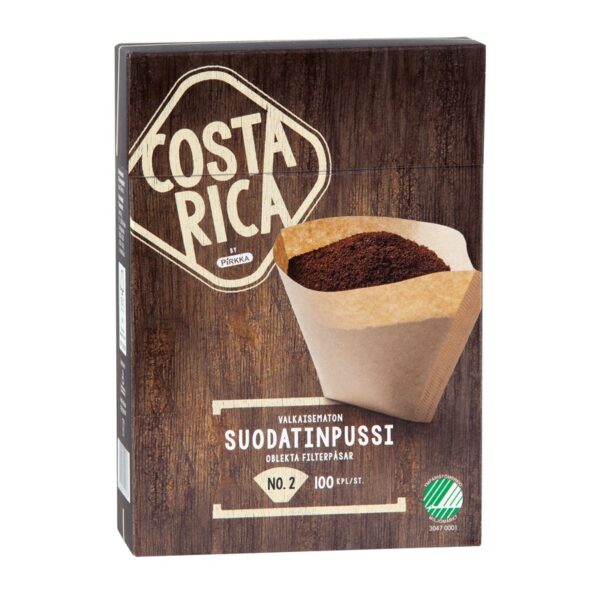 Pirkka Costa Rica valkaisematon suodatinpussi No.2 100kpl