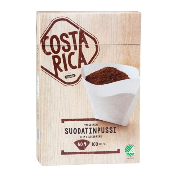 Pirkka Costa Rica valkoinen suodatinpussi No.4 100kpl