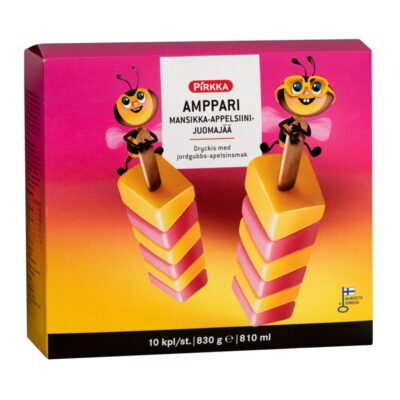 Pirkka Amppari mansikka-appelsiinijuomajää 10kpl/830g