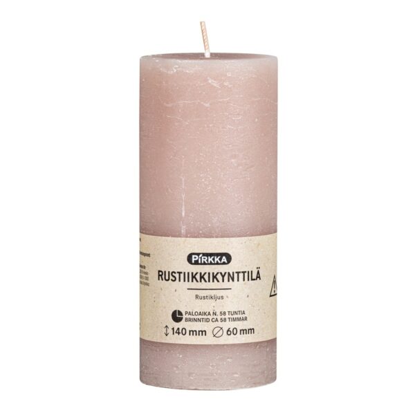 Pirkka rustiikkikynttilä beige 140x60mm
