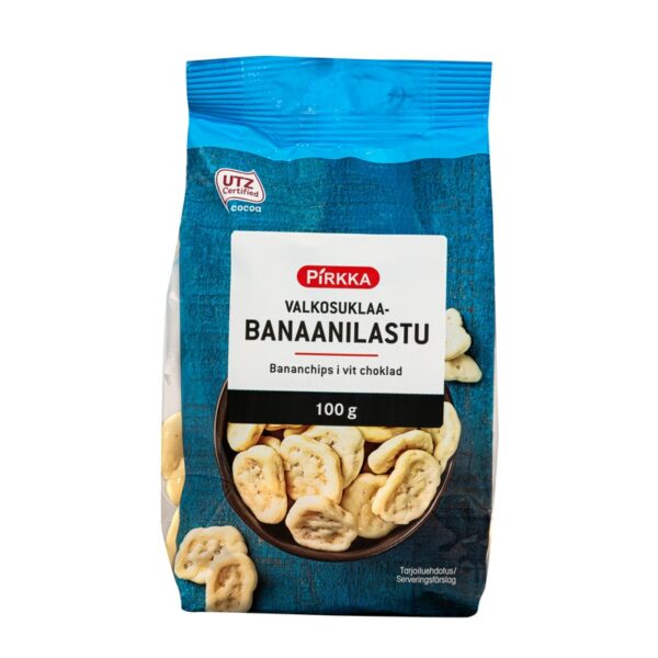 Pirkka valkosuklaa banaanilastu 100g UTZ