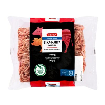 Pirkka sika-nauta jauheliha 23% 400g