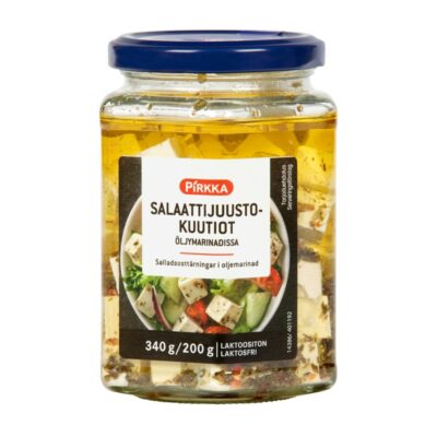 Pirkka salaattijuustokuutiot öljymarinadissa 340g/200g laktoositon