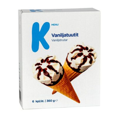 K-Menu jäätelötuutti monipakkaus 6x120ml vanilja