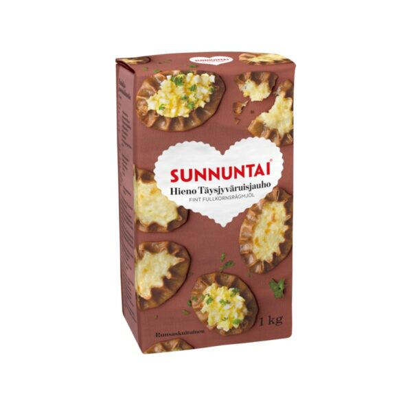 Sunnuntai Hieno täysjyväruisjauho 1kg