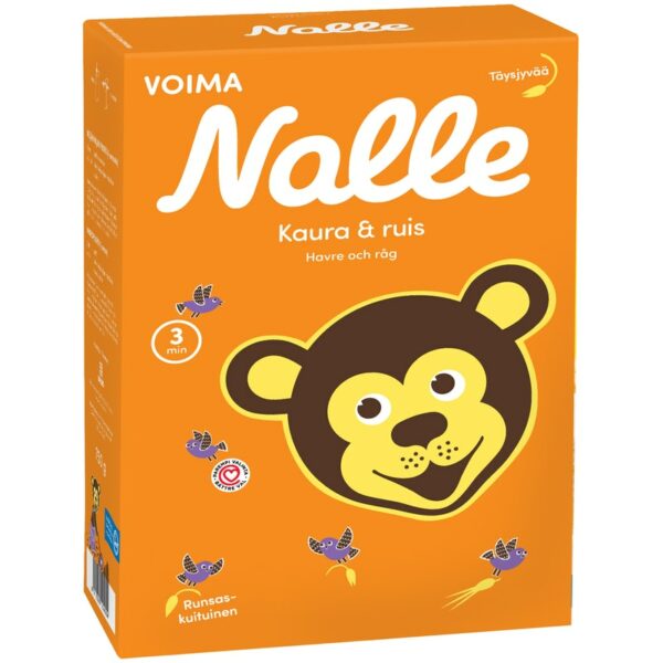 Nalle 750g kaura ja ruis täysjyväkaurahiutale ja ruislese