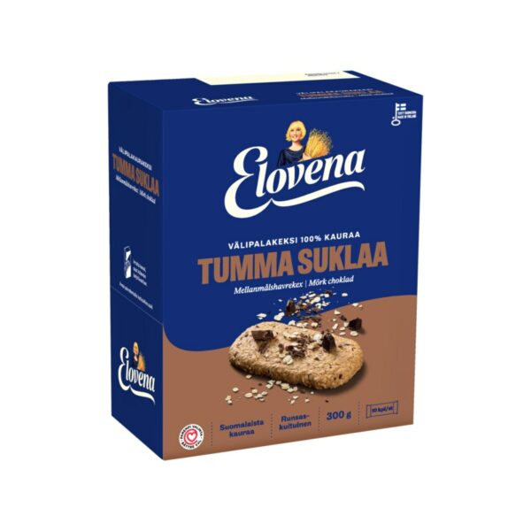 Elovena välipalakeksi 10x30g tumma suklaa