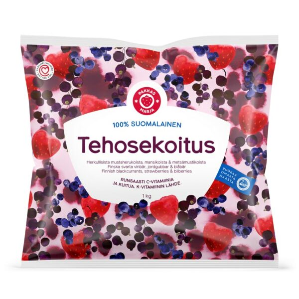 Pakkasmarja suomalainen tehosekoitus 1kg pakaste