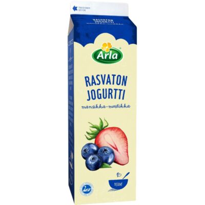 Arla jogurtti 1kg mansikka-mustikka rasvaton