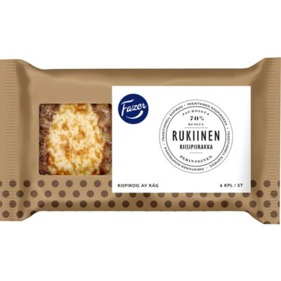 Fazer rukiinen riisipiirakka 6 kpl 420g riisipiirakka