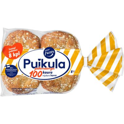 Fazer Puikula pehmeämpi 100kaura kauraleipä 8kpl/440g