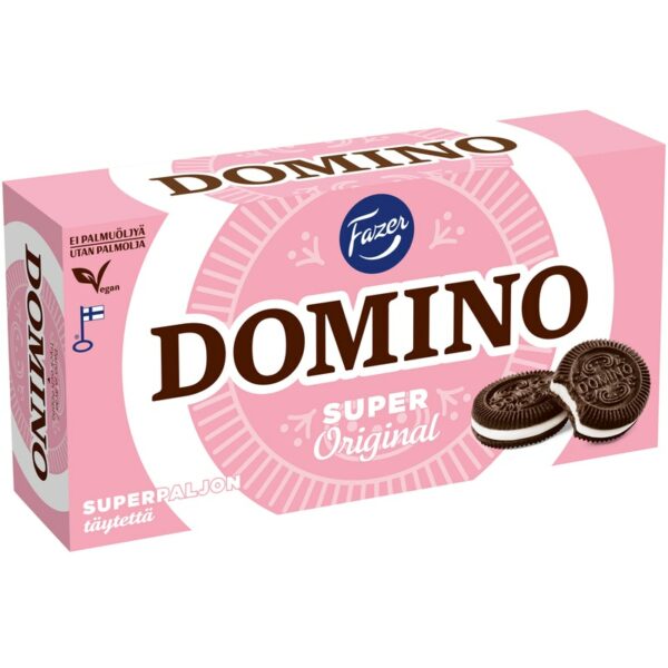 Fazer Domino Super Original vaniljanmakuinen täytekeksi 345g