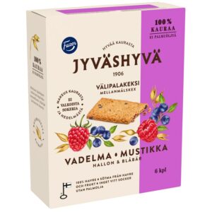 Fazer Jyväshyvä vadelma-mustikka välipalakeksi 6x30g 180 g