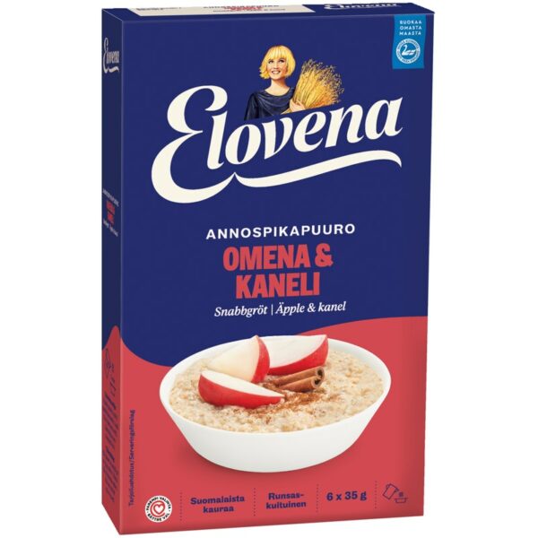 Elovena 6x35g annospikapuuro omena-kaneli