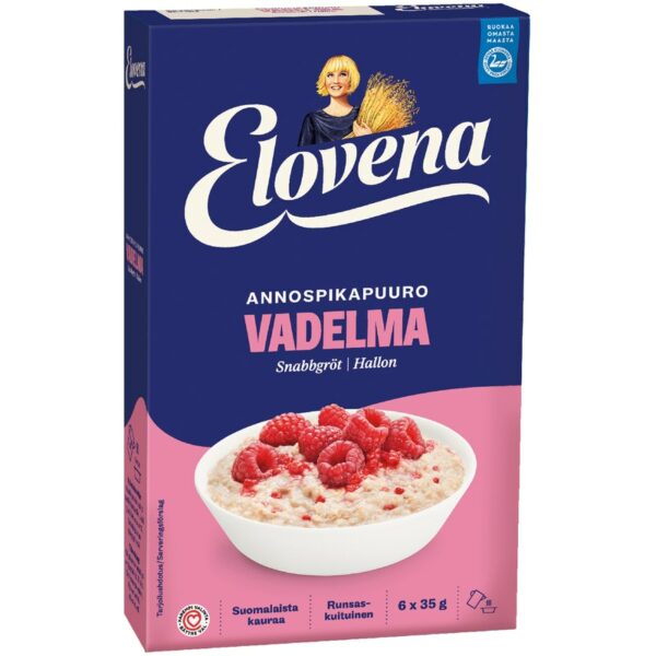 Elovena 6x35g annospikapuuro vadelma