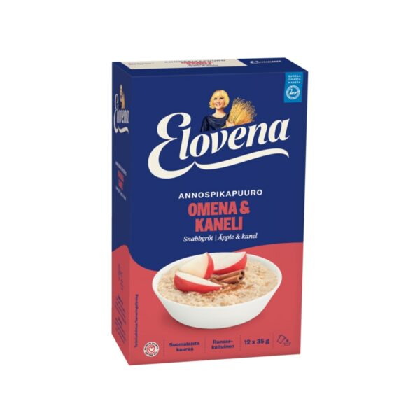 Elovena 12x35g annospikapuuro omena-kaneli