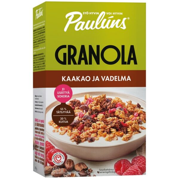 Paulúns 450g kaakao ja vadelma granola muromysli