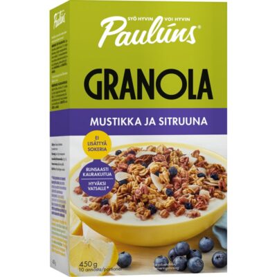 Paulúns Granola mustikka ja sitruuna 450g